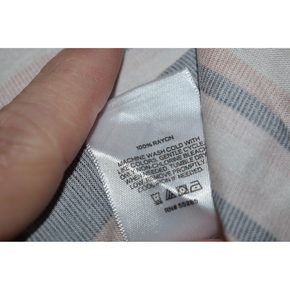 Express Button Down Men Medium Pink Striped Camp … - image 4